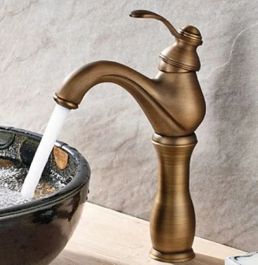 Vòi lavabo nóng lạnh bằng đồng cổ điển Kanly GCA09