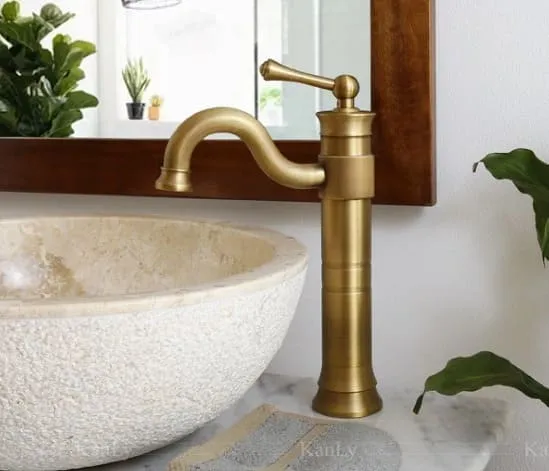 Vòi lavabo nóng lạnh bằng đồng cổ điển Kanly GCA16