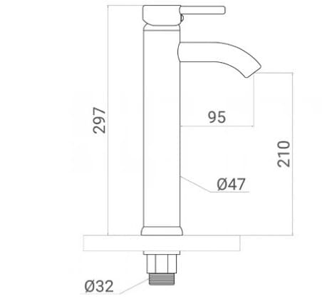 Bản vẽ kỹ thuật vòi lavabo nóng lạnh bằng đồng cổ điển Kanly GCA20 