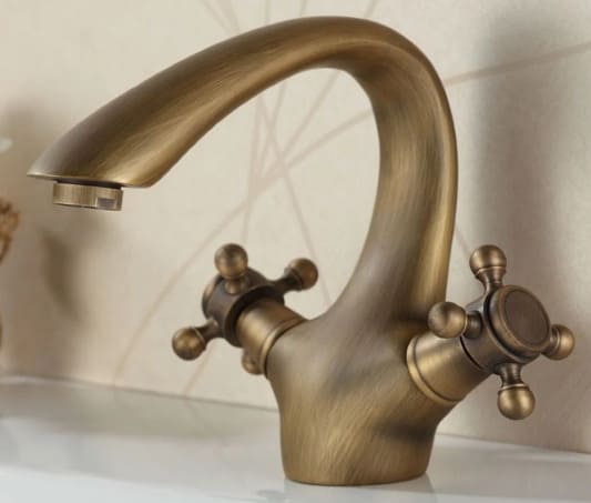 Vòi lavabo nóng lạnh bằng đồng cổ điển Kanly GCV07 