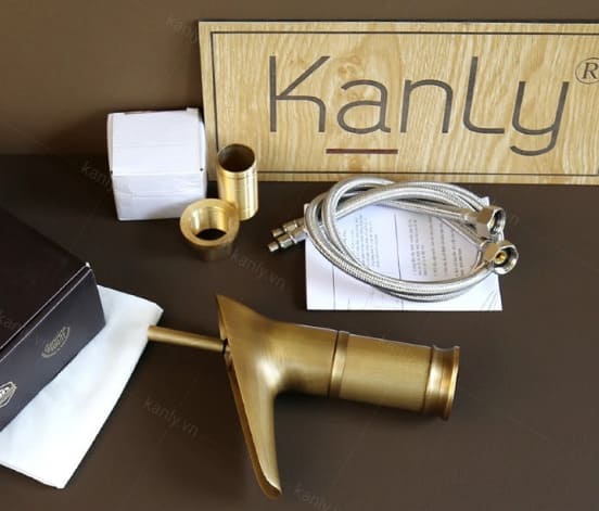 Vòi lavabo nóng lạnh bằng đồng cổ điển Kanly GCV17 