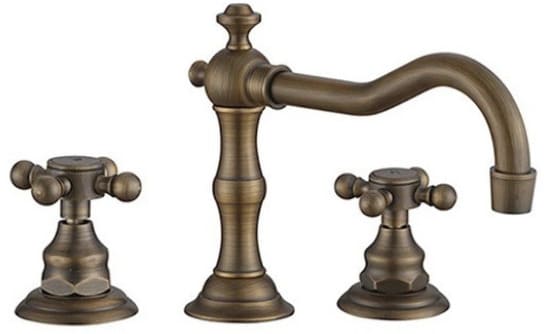 Vòi lavabo nóng lạnh 3 lỗ bằng đồng cổ điển Kanly GCB07 