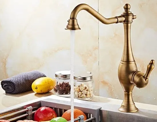 Vòi rửa bát nóng lạnh đồng cổ điển Kanly GCC06