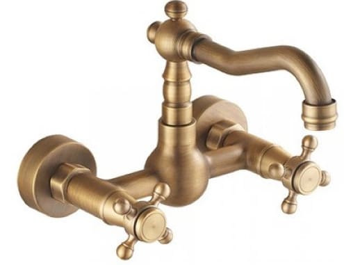 Vòi lavabo nóng lạnh âm tường bằng đồng cổ điển Kanly GCT06 