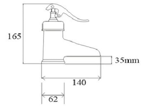 Bản vẽ kỹ thuật vòi lavabo nóng lạnh bằng đồng cổ điển Kanly GCV04 