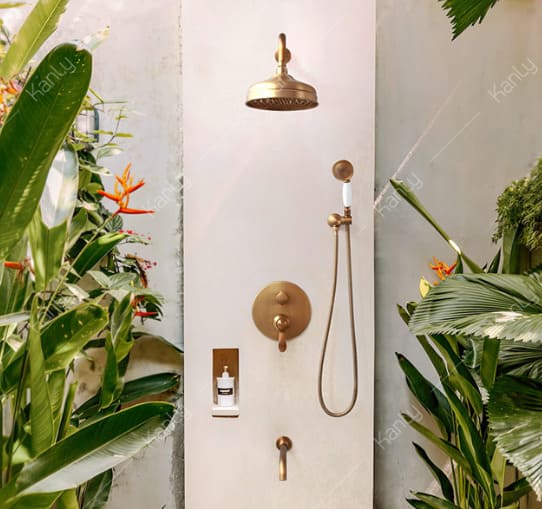 Sen tắm âm tường nóng lạnh bằng đồng Kanly GCS78