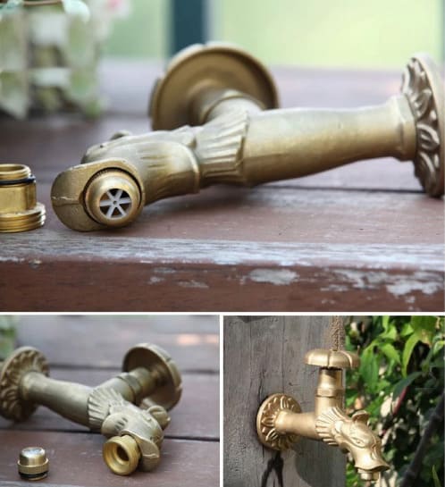 Vòi nước lạnh bằng đồng cổ gắn tường Kanly GCT02R