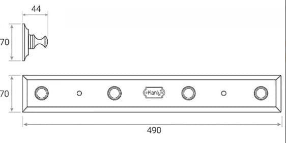 Bản vẽ kỹ thuật móc treo áo bằng gỗ Kanly GCG20A