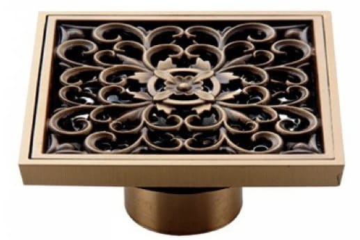 Phễu thoát sàn hoa văn bằng đồng Kanly GCP01 