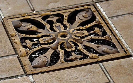 Phễu thoát sàn hoa văn bằng đồng Kanly GCP07 