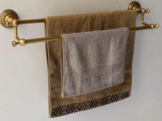 Thanh vắt khăn đôi bằng đồng kiểu cổ Kanly GCH12 