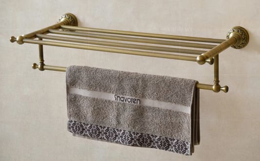Thanh vắt khăn đôi bằng đồng kiểu cổ Kanly GCH13 