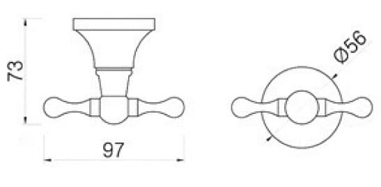 Bản vẽ kỹ thuật móc treo áo bằng đồng Kanly GCK01 