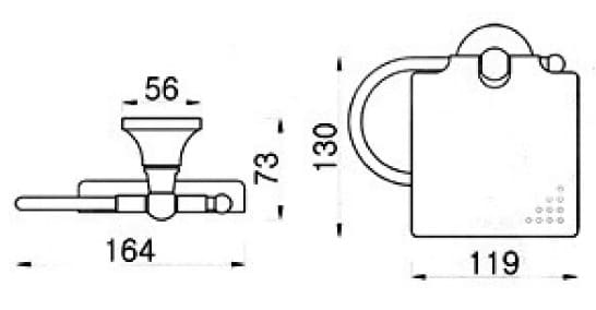 Bản vẽ kỹ thuật móc giấy vệ sinh bằng đồng Kanly GCK03