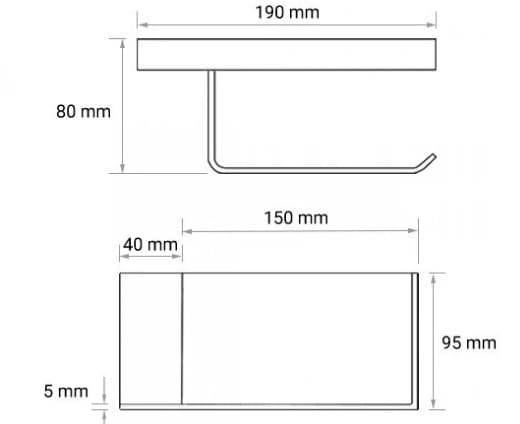 Bản vẽ kỹ thuật móc giấy vệ sinh bằng đồng Kanly GCK033 