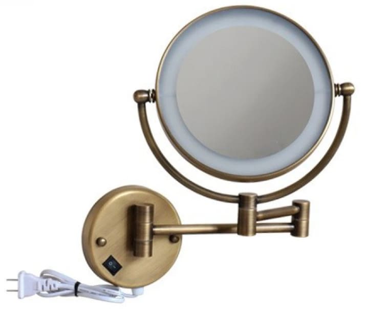 Gương gắn tường trang điểm có đèn led khung bằng đồng Kanly GCK18L 