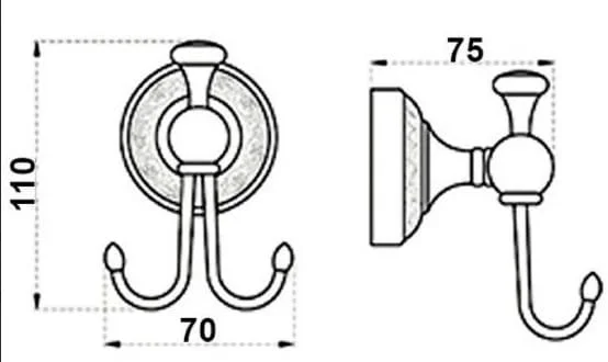 Bản vẽ kỹ thuật móc treo áo bằng đồng Kanly GCH01