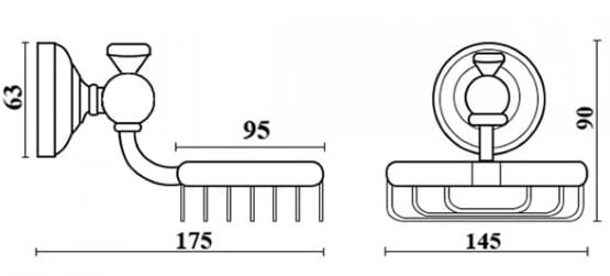 Bản vẽ kỹ thuật giá đựng xà phòng bằng đồng Kanly GCH05 