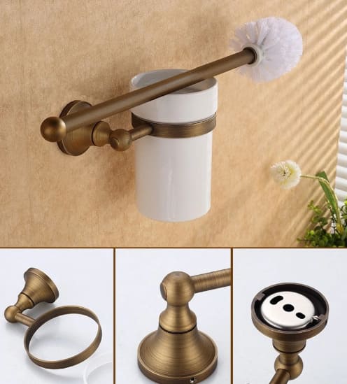 Giá để chổi cọ Toilet bằng đồng Kanly GCK09