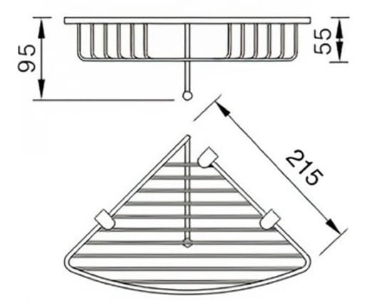 Bản vẽ kỹ thuật kệ góc để đồ bằng đồng Kanly GCK28 