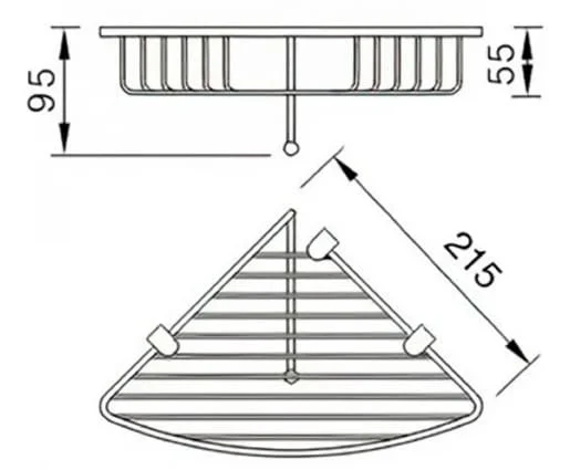 Bản vẽ kỹ thuật kệ góc để đồ bằng đồng Kanly GCK28 
