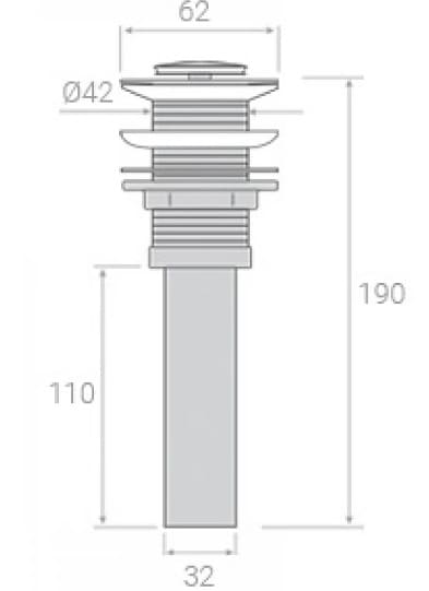 Bản vẽ kỹ thuật đầu xả Lavabo bằng đồng Kanly GCX01