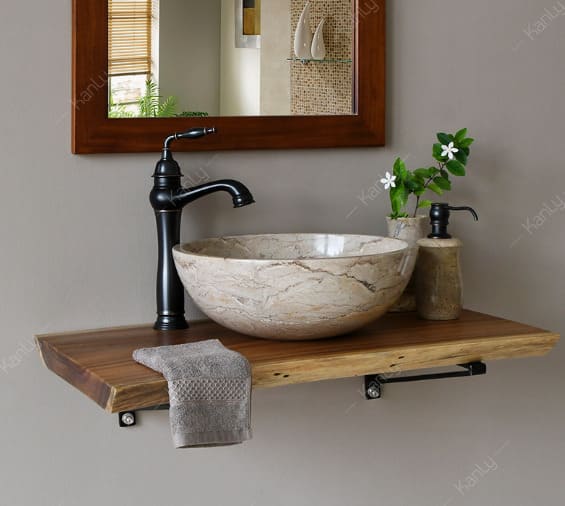 Vòi lavabo nóng lạnh thân cao màu đen Kanly GCA41B 