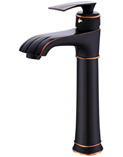 Vòi lavabo nóng lạnh thân cao màu đen Kanly GCA41B 