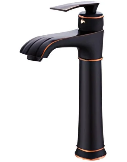 Vòi lavabo nóng lạnh thân cao màu đen Kanly GCA41B 