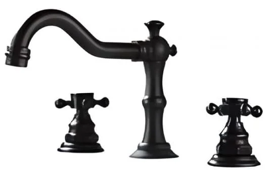 Vòi lavabo 3 lỗ nóng lạnh màu đen Kanly GCB07B