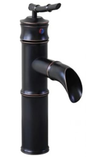 Vòi lavabo nóng lạnh màu đen hình ống tre Kanly GCV02B 