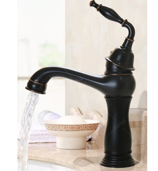 Vòi lavabo nóng lạnh màu đen Kanly GCV14B 