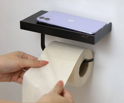 Móc giấy vệ sinh bằng đồng màu đen Kanly GCK033B
