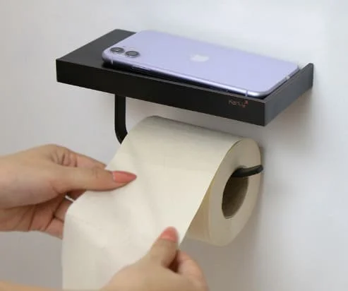 Móc giấy vệ sinh bằng đồng màu đen Kanly GCK033B
