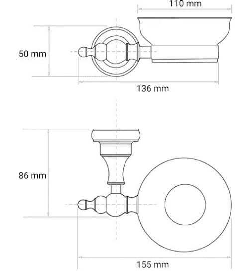 Bản vẽ kỹ thuật giá đựng xà phòng kiểu cổ Kanly GCK04B