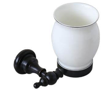 Giá để cốc đơn bằng đồng màu đen Kanly GCK07B