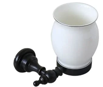 Giá để cốc đơn bằng đồng màu đen Kanly GCK07B