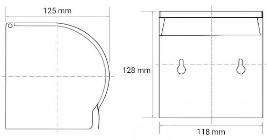 Bản vẽ kỹ thuật hộp giấy vệ sinh bằng đồng màu đen Kanly GCK10B 