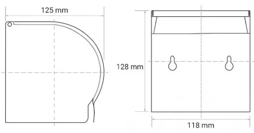 Bản vẽ kỹ thuật hộp giấy vệ sinh bằng đồng màu đen Kanly GCK10B