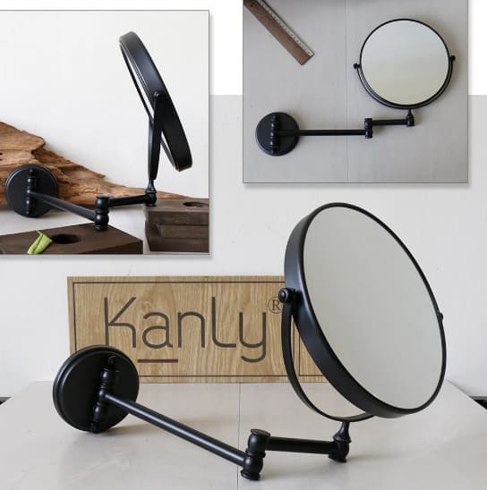 Gương gắn tường khung bằng đồng màu đen Kanly GCK18B 