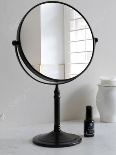 Gương 2 mặt mini để bàn màu đen Kanly GCK19B