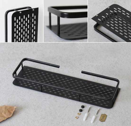 Kệ để đồ bằng đồng màu đen Kanly GCK30B