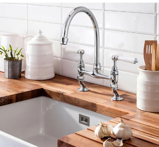 Vòi rửa bát nóng lạnh bằng đồng mạ chrome Kanly CHC20 