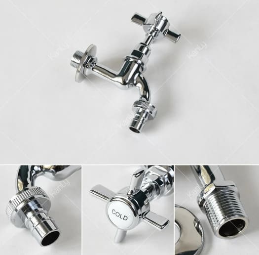 Vòi nước lạnh bằng đồng gắn tường mạ chrome Kanly CHT01 