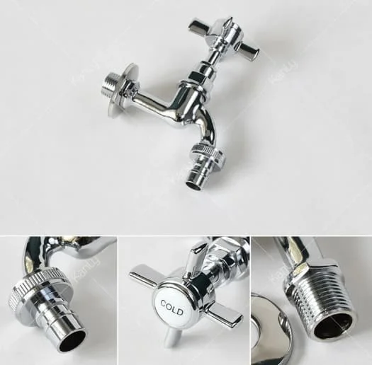 Vòi nước lạnh bằng đồng gắn tường mạ chrome Kanly CHT01 