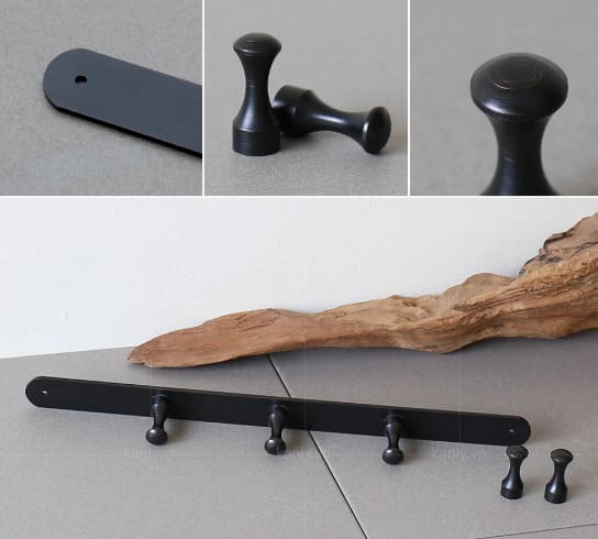 Móc treo áo bằng đồng 5 vấu màu đen Kanly GCK20B 