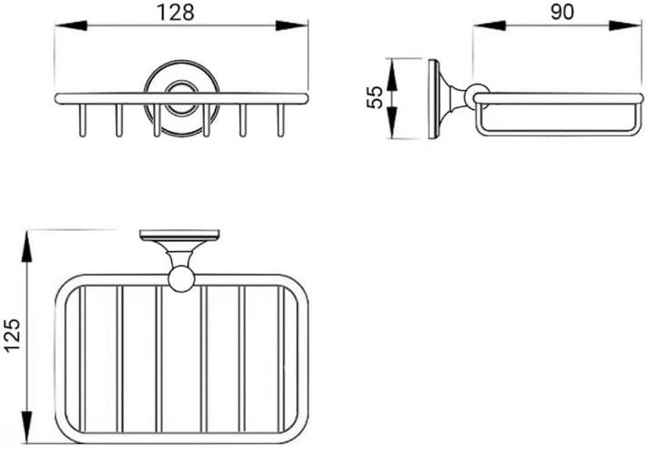 Bản vẽ kỹ thuật giá đựng xà phòng bằng đồng Kanly CHK05 