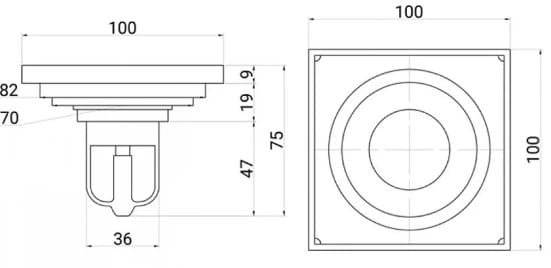 Phễu thoát sàn hoa văn bằng đồng Kanly CHP01 