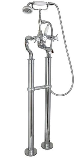 Sen bồn tắm nóng lạnh đặt sàn bằng đồng mạ chrome Kanly CHS09