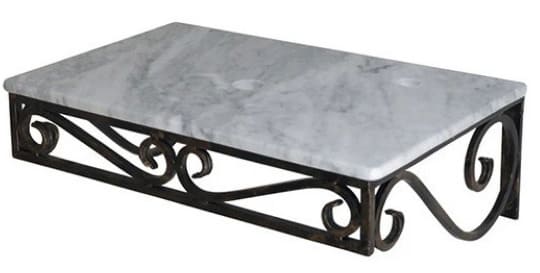 Bàn đá khung sắt đặt chậu lavabo treo tường Kanly FW03